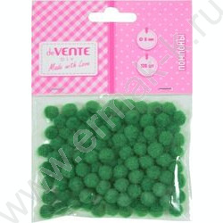 Помпоны d-8мм 120шт, цвет зеленый, европодвес | Фото 1