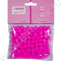Помпоны d-8мм 120шт, цвет розовый, европодвес | Фото 1