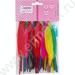 Перья для декорирования "Пестрый микс" 10-15см, 50 шт /гусиные /ассорти цветов | Фото 1