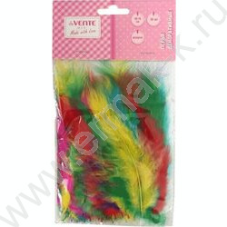 Перья для декорирования "Пестрый микс" 10-15см, 50 шт /индюшиные /ассорти цветов | Фото 1