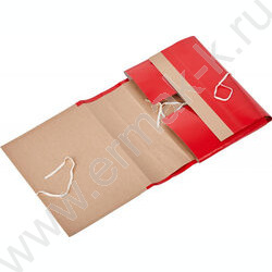 Папка архивная 120мм на 4 завязках крафт/бумвинил красная | Фото 2