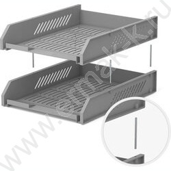 Лоток горизонтальный сетчатый Classic серый /уп.2шт на мет.стержнях | Фото 2