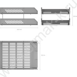 Лоток горизонтальный сетчатый Classic серый /уп.2шт на мет.стержнях | Фото 3