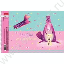 Альбом д/рисования-спираль 24л "Волшебный единорог" /перфорация /тиснение/ 5видов | Фото 4