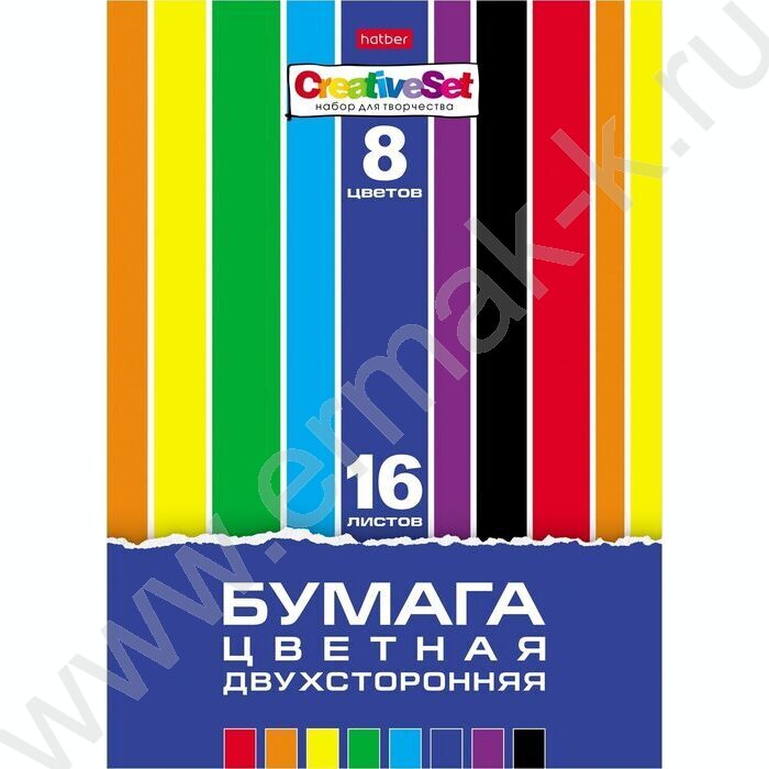 Бумага цв. двухсторонняя А4 16л/ 8цв Creative Set | Фото 1