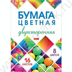 Бумага цв. двухсторонняя А4 16л/ 8цв Мозаика | Фото 1
