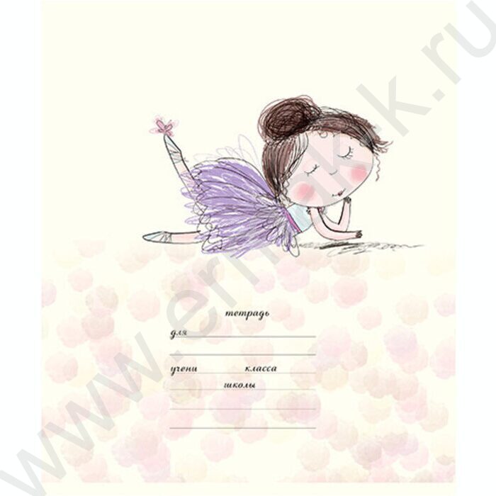 Тетрадь  12л линейка "Маленькие балеринки" /блестки/ ассорти | Фото 5