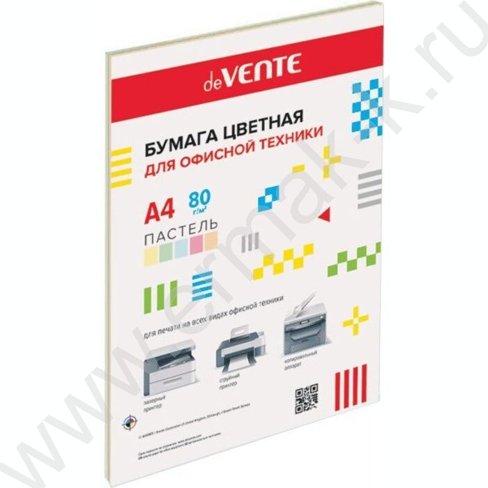 Бумага А4  80г/мкв  50л "Pastel" пастельные цвета ассорти - 5цв | Фото 1