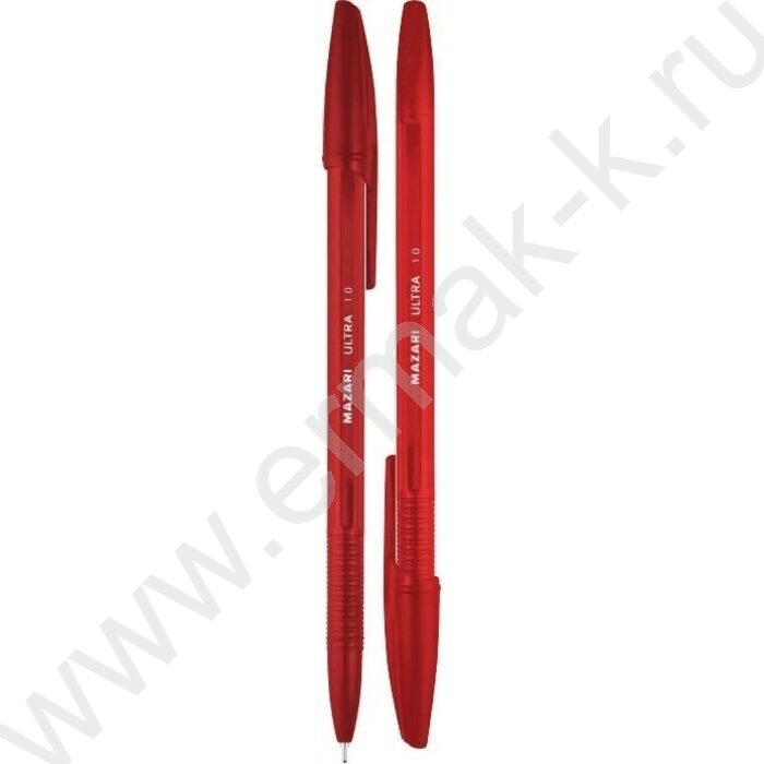 Ручка шар на масл.основе 1,0мм красная Ultra/игла,цветной.пл.корпус, сменный стержень 140мм | Фото 1