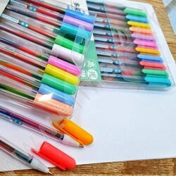 Ручка гелевая /набор 12цв/ 0,8мм многоцветный радужный стержень; цв.колпачок, пластиковая упаков | Фото 4