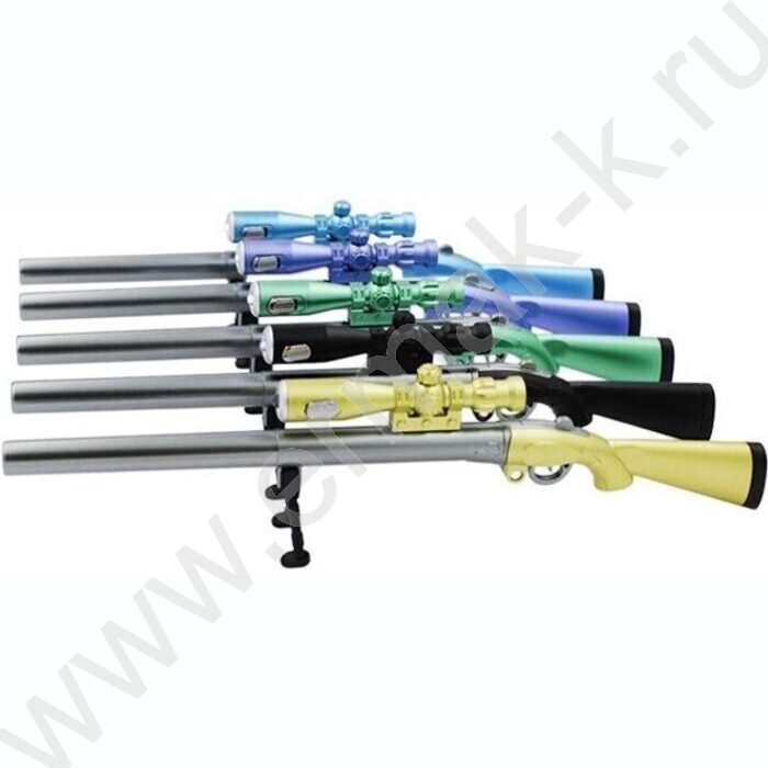 Ручка шар на масл.основе синяя Ружьё/цв.корпус /ассорти/,колпачок выполнен в форме ружья с лазе | Фото 2