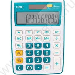 Калькулятор Deli E1238/BLUE /двойное питание/ синий, 12 разряд | Фото 1