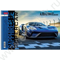 Альбом д/рисования-спираль 32л "BLUEsupercar" /перфорация/ 5видов | Фото 2