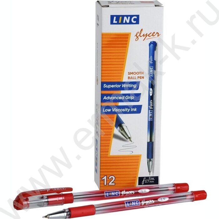 Ручка шар Glycer красная 0,7мм /резин.держатель/ | Фото 4