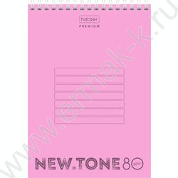 Блокнот  80л А5 спираль/пластик.обл. "NEWtone PASTEL Пион" | Фото 1