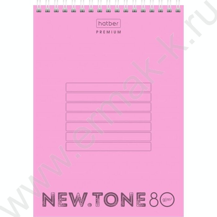 Блокнот  80л А5 спираль/пластик.обл. "NEWtone PASTEL Пион" | Фото 1