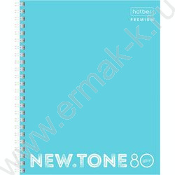 Тетрадь  80л клетка/спираль "NEWtone PASTEL Незабудка" /глянц.лам./многоуров перфор | Фото 1