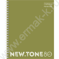 Тетрадь  80л клетка/спираль "NEWtone PASTEL Олива" /глянц.лам./многоуров перфорация | Фото 1