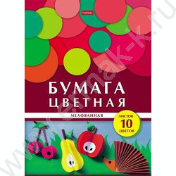 Бумага цв. мелов. А4 10л/10цв Геометрия цвета- Ёжик | Фото 1