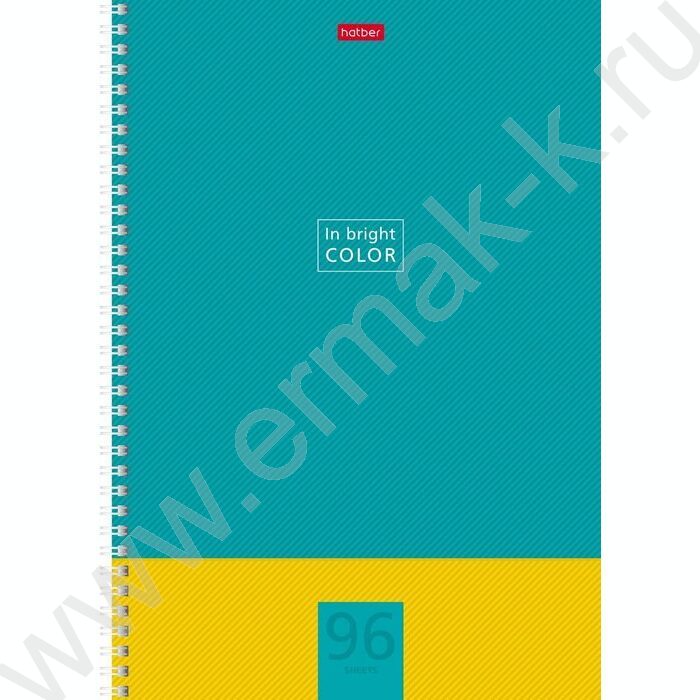 Тетрадь  96л А4 клетка/спираль "В ярком цвете" тиснение ассорти | Фото 1