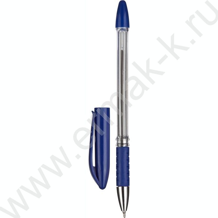 Ручка шар Attache 0,7мм синяя, резин. манжетка | Фото 1