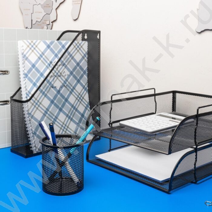Подставка д/каранд. и ручек сетчатый (метал) черная /цилиндр 89*100мм | Фото 5