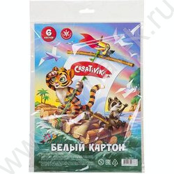 Картон белый А4  6л "Creativiki" | Фото 1
