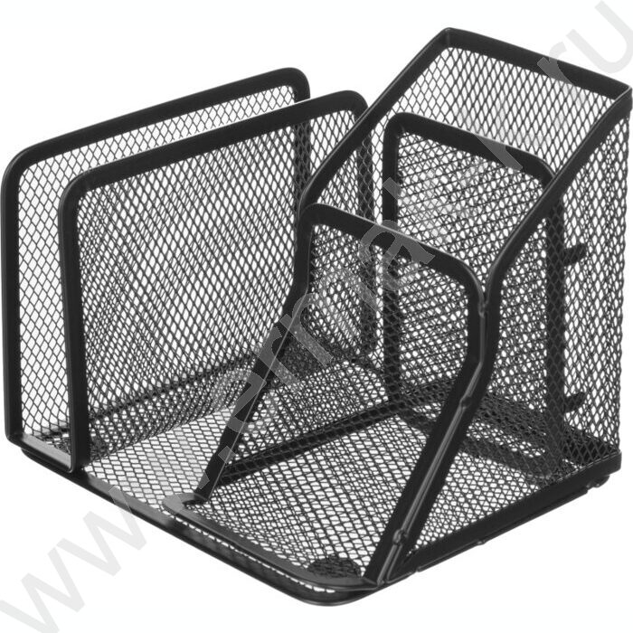 Подставка д/каранд. и ручек сетчатый (метал) черная 4секции 145*130*128 | Фото 1