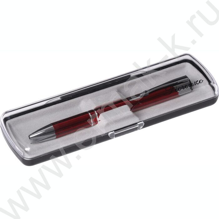 Ручка шар метал нажимной.мех. Florenzo синяя/корпус бордовый | Фото 4