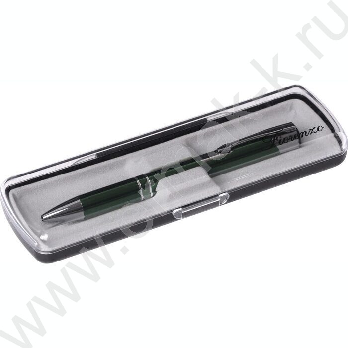 Ручка шар метал нажимной.мех. Florenzo синяя/корпус зеленый | Фото 4