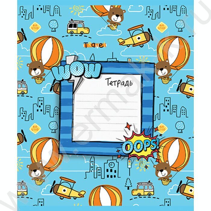 Тетрадь  12л линейка "Самолеты-корабли" /тиснение фольгой/ ассорти | Фото 2