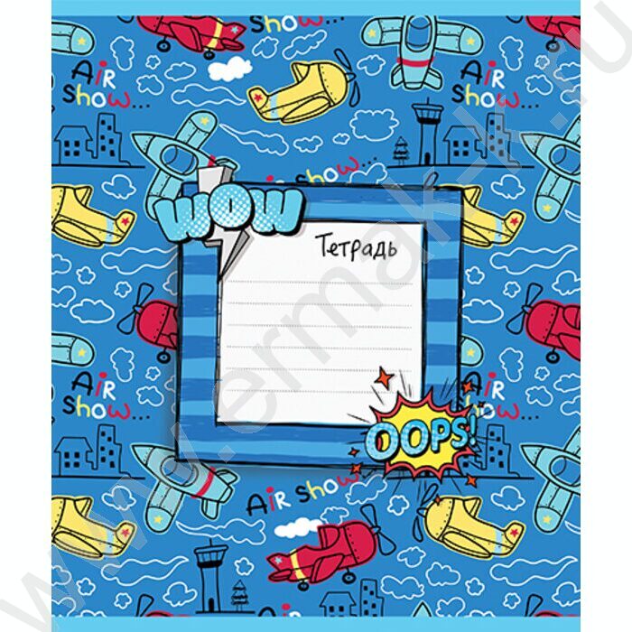 Тетрадь  12л линейка "Самолеты-корабли" /тиснение фольгой/ ассорти | Фото 3