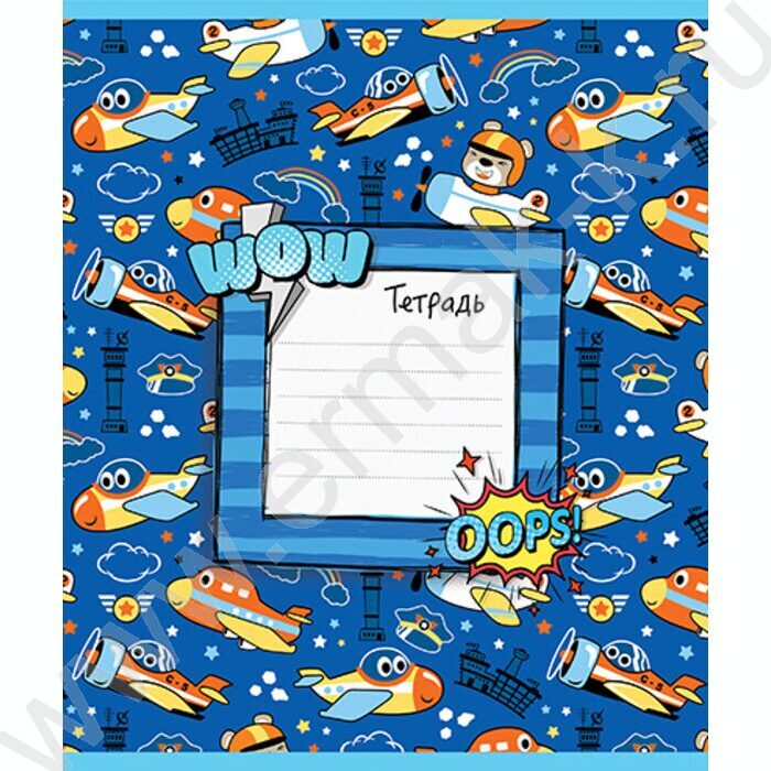 Тетрадь  12л линейка "Самолеты-корабли" /тиснение фольгой/ ассорти | Фото 5