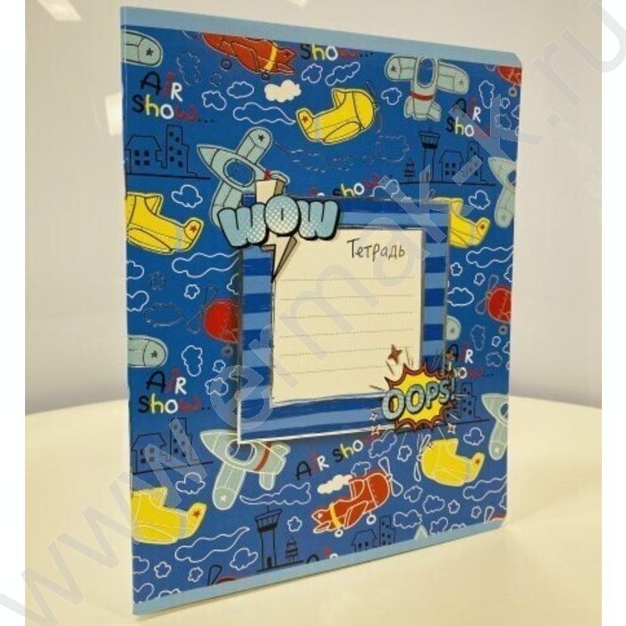 Тетрадь  12л линейка "Самолеты-корабли" /тиснение фольгой/ ассорти | Фото 8