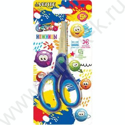 Ножницы 13см детские Cosmo закругленные кончики лезвий, прорезинен. ручки, блистер | Фото 1