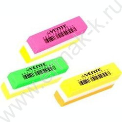 Ластик цветной "Bubble Gum" /55*15*13мм/ синтетический каучук, скошенный, слоеный, индивид. упак | Фото 2