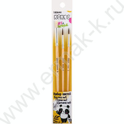 Кисть набор  3шт /белка круглая №4, пони круглая №2, щетина круглая №6/ | Фото 3