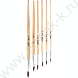 Кисть набор  6шт /пони круг.№1,№2,№3,№4,№5,№6/ европодвес | Фото 1