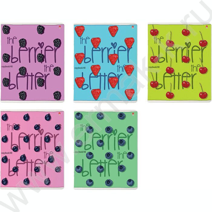 Тетрадь  48л клетка "Ягоды.Графика" ассорти | Фото 1