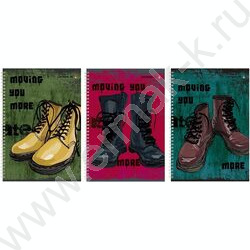 Тетрадь  80л А4 клетка/спираль "Boots" ассорти | Фото 1