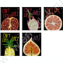 Тетрадь  96л клетка/спираль "Juicy life" ассорти | Фото 1