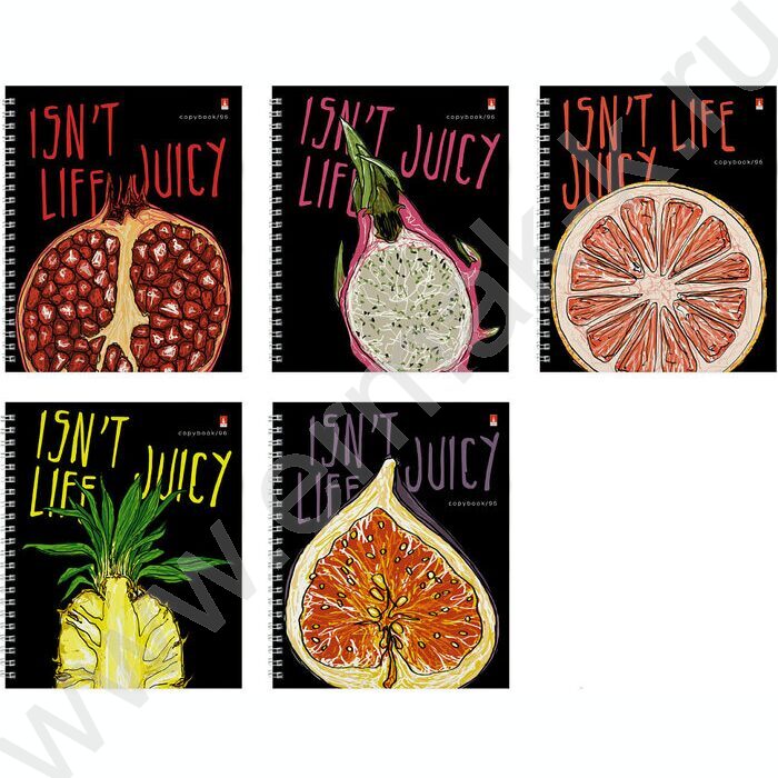 Тетрадь  96л клетка/спираль "Juicy life" ассорти | Фото 1