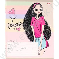 Тетрадь  12л линейка "Стильная девочка" 5видов | Фото 2