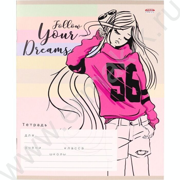 Тетрадь  12л линейка "Стильная девочка" 5видов | Фото 4