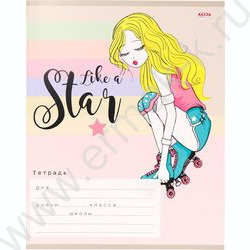 Тетрадь  12л линейка "Стильная девочка" 5видов | Фото 6