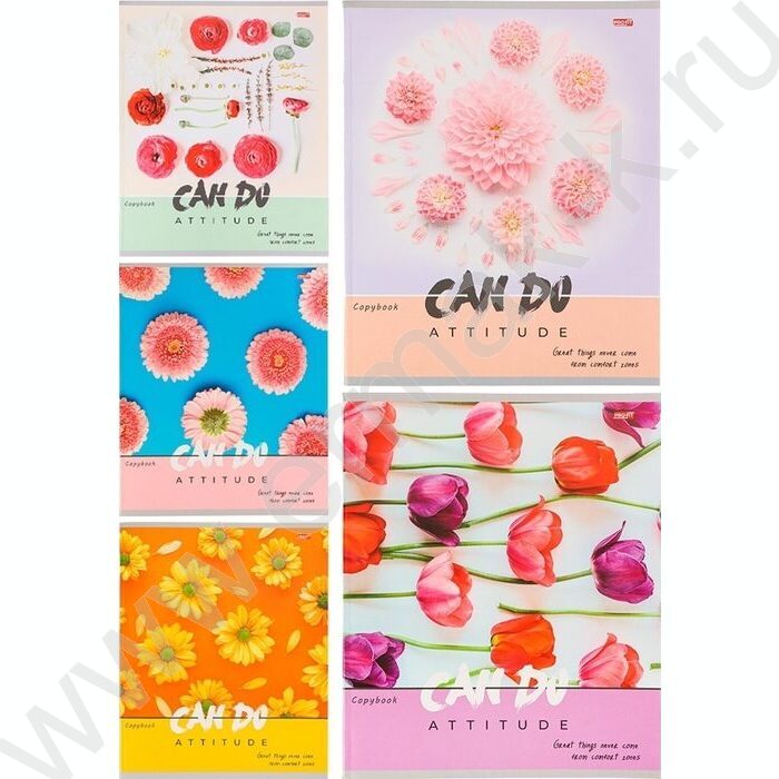 Тетрадь  48л клетка "Цветочный вид" ассорти | Фото 1