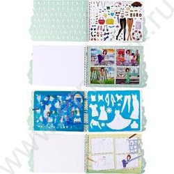 Альбом д/творчества Алиса 21*29см на спирали, 32 страницы с контурами, 1 страница с наклейками,  | Фото 3