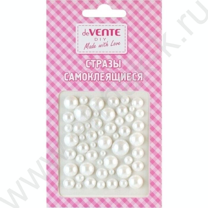 Наклейки-стразы акриловые "Жемчужный микс" 7,5*6,5см /цвет белый /блистер | Фото 1