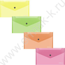 Папка-конверт на кнопке C6 Glossy Neon полупрозрач. /ассорти | Фото 1