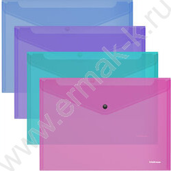Папка-конверт на кнопке А4 Fizzy Vivid полупрозрач. /ассорти | Фото 1